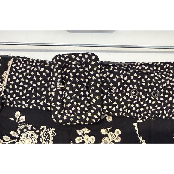 Options by Madison’s Long Black Skirt with Cream Paisley Boho Style Size L Rayon - Picture 4 of 10
